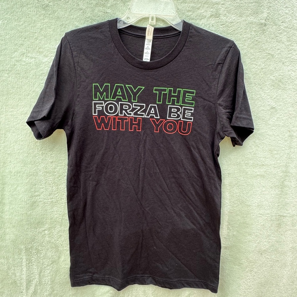 Hardcore Italians Black Star Wars Graphic T-Shirt May The Forza Be With You